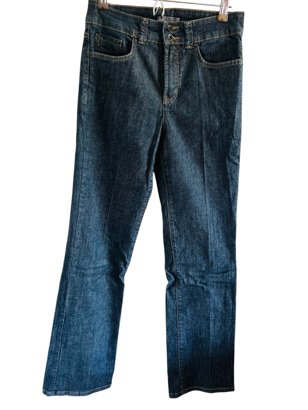 Nine West Flap Pocket Dark Straight-Leg Jeans
